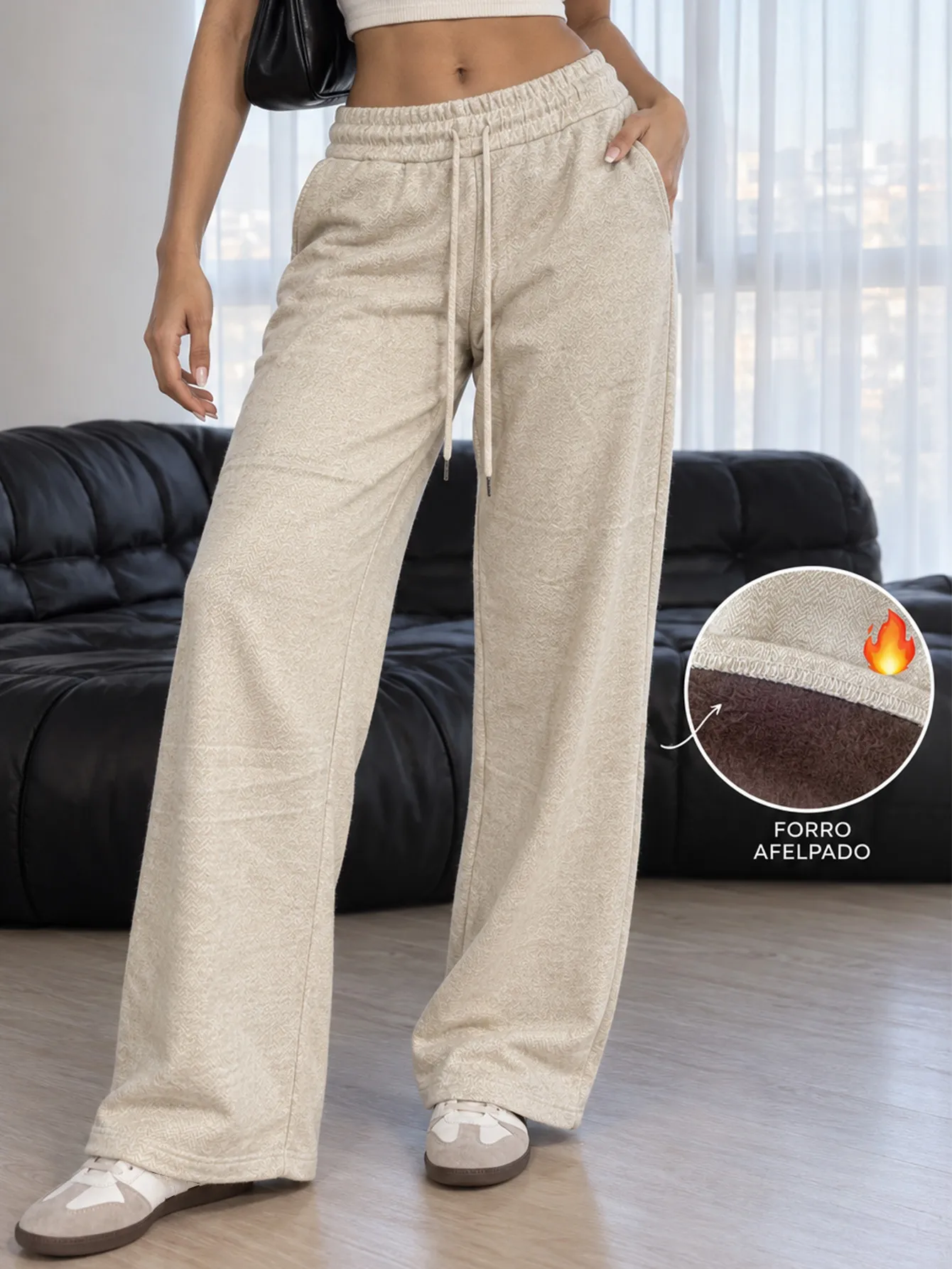 AD2650 Pantalón jaspeado con forro polar ligero 15654